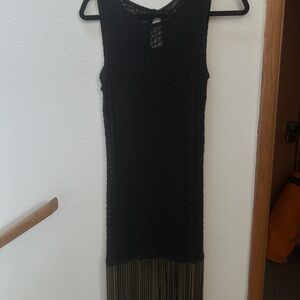 Zara Black and Gold Maxi Dress